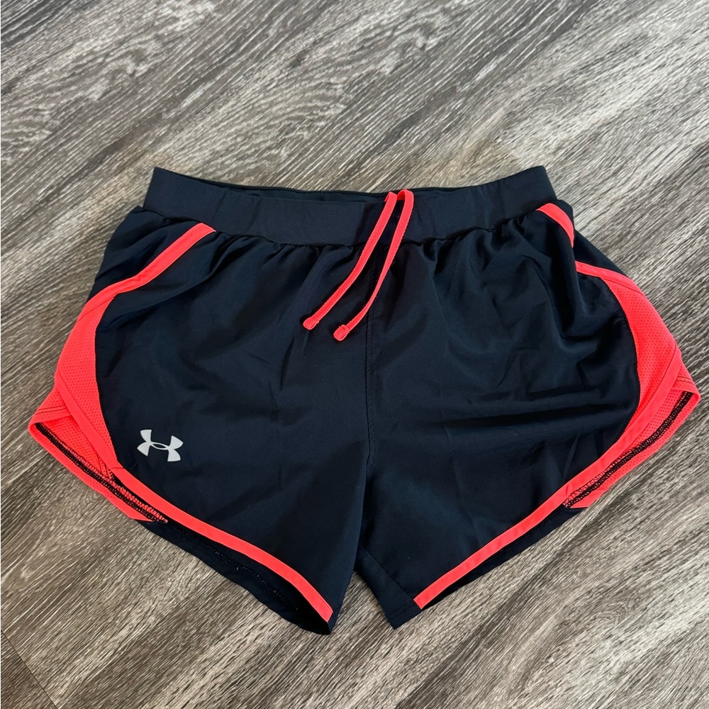 Under Armour Women's Black Shorts with Red Trim